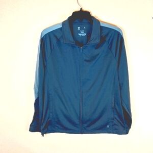 Xersion Men's Track Jacket dark/light gray sleeve strip Quick Dry LG